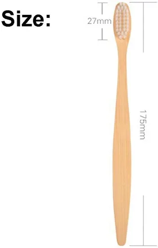 Vista 2 de TEAMWILL Paquete de 20 cepillos de dientes de bambú 100% natural orgánico medio libre de BPA suave cepillo saludable