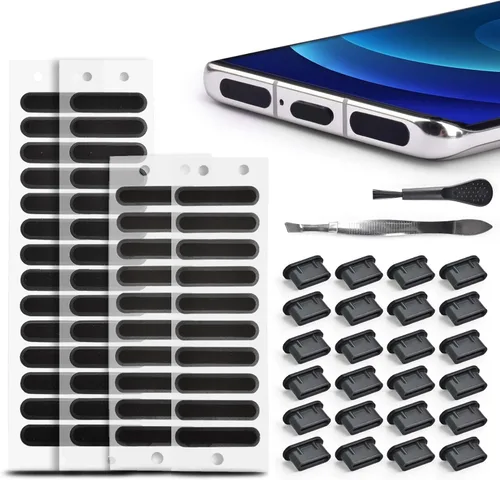 Vista 9 de Enchufe antipolvo USB C tipo C antipolvo cubierta USB C protector de puerto de carga tipo C con cepillo de limpieza para iPhone 15 Samsung