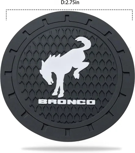 Vista 5 de Car Cup Holder Coaster for Ford Bronco Sport Recessed Silicone Cupholder Coaster Interior Accessories 2.75in 2Pack Black