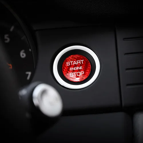 Vista 8 de Adhesivo negro para interruptor de arranque de encendido para Land Rover Discovery Sport para Range Rover Evoque Velar Start Stop Cubierta del botón