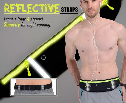 Vista 4 de USHAKE Cinturón Delgado para Correr, Riñonera de Entrenamiento para Hombres y Mujeres, Paquete de Cintura para Ejercicio con Soporte para iPhone