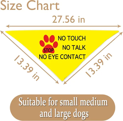 Vista 3 de JXGZSO 1 bandana para perro Stop Dot Not Pet/Stop No Touch No Talk/Stop Do Not Distract Dog Bandana (sin contacto con los ojos D)
