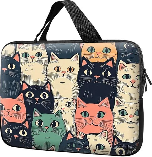 Vista 19 de Funda para laptop con asa de 10 pulgadas, impermeable, diseño de onda, compatible con MacBook Air, Pro, HP, Dell, Lenovo, ASUS