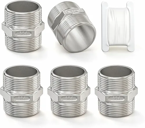 Vista 12 de TAISHER 10 pezones hexagonales 316L, montaje de tubería 3/8 "macho NPT