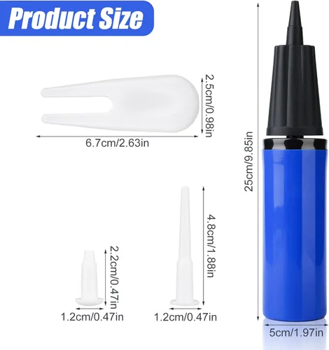 Vista 2 de Luter Kit de bomba de bola de ejercicio, 12 bombas de aire de mano para pelotas con tapón de bola de ejercicio, kit de repuesto de bomba de mano