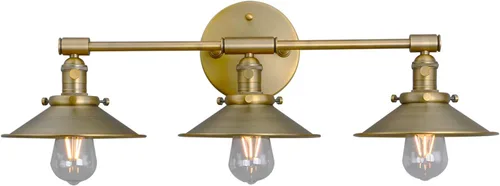 Vista 10 de Phansthy Lámparas de tocador de baño, 3 lámparas de pared con pantalla de metal negro de 7.9 pulgadas, luces de pared para espejo, cocina, sala