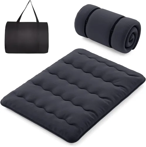 Vista 12 de Byroce - Colchón de futón, catre de dormir enrollable con funda lavable, almohadilla de algodón portátil con bolsa para campamento, tapete de tatami