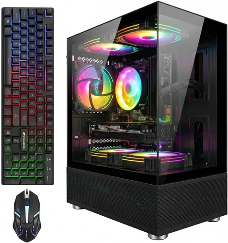 Vista 11 de STGAubron Computadora de escritorio para videojuegos, Intel Core i7 8ª generación hasta 4.1G, GeForce RTX 3050 6G, 16G DDR4, 512G SSD, WiFi 6, BT