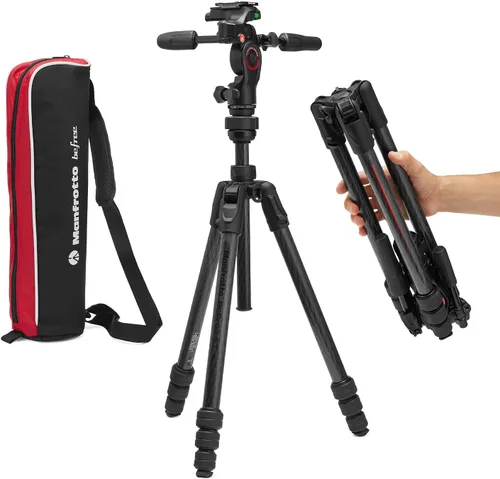 Vista 15 de Manfrotto Befree Kit de trípode avanzado Live de 3 vías, trípode y cabeza fluida en aluminio para cámaras y videocámaras de hasta 6 kg