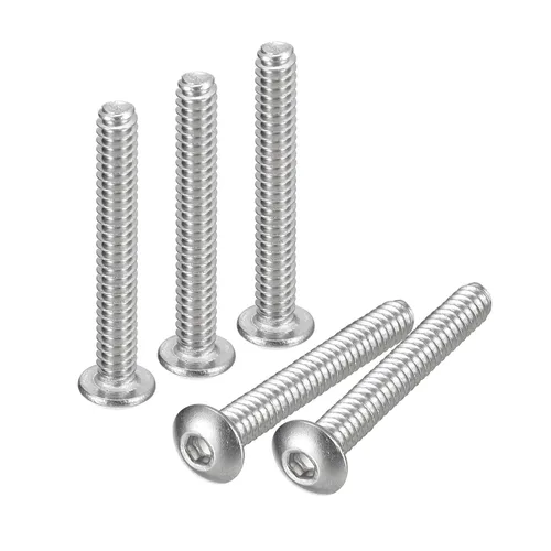 Vista 26 de uxcell tornillos de cabeza de botón #4-40x3/8, 100 piezas de acero inoxidable 304, sujetadores de rosca completa, pernos hexagonales, tornillos