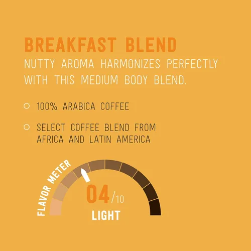 Vista 3 de Cápsulas de café tostado ligero Happy Belly, mezcla de desayuno, compatibles con cafeteras Keurig 2.0 K-Cup, 24