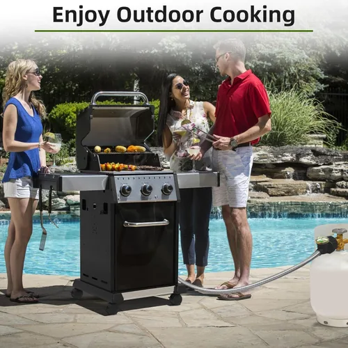 Vista 5 de Adaptador de manguera de propano de 6 pies de 1 libra a 20 libras, manguera de tanque de propano trenzada de acero inoxidable de 1 libra