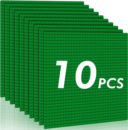 Vista 17 de Pokiiulk Placas Base Clásicas Placas de Construcción - Paquete de 10 Grandes de 10" x 10" Ladrillos de Construcción Compatibles con Todas