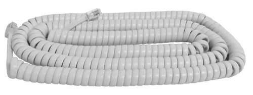 The VoIP Lounge Cable rizado blanco de 25 pies de largo para teléfono fijo