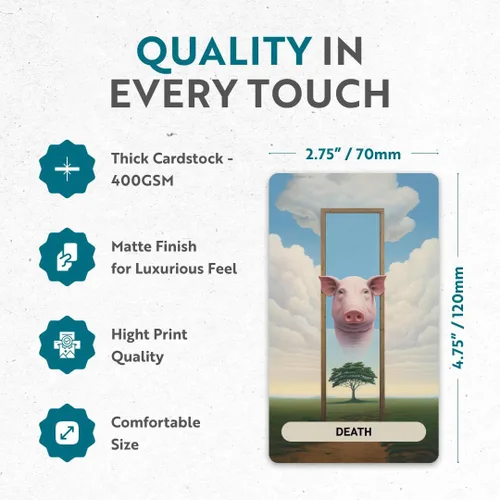 Vista 6 de CRAFTERIAN Majestic Realm Tarot Tarot, baraja de 78 cartas con bordes de aluminio, cartas de tarot originales para principiantes y expertos