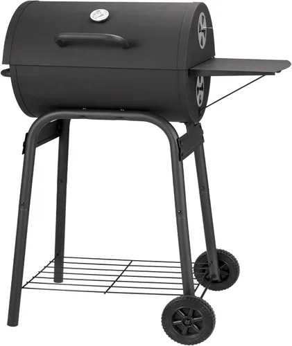 Kendane Parrilla de carbón de barril, parrillas de carbón grandes con estante lateral, parrilla de barbacoa al aire libre, perfecta para campamento