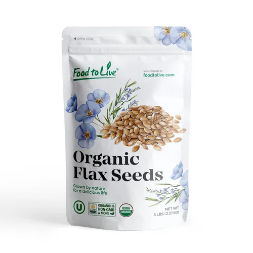 Vista 11 de Food To Live Semillas de lino doradas integrales, orgánicas certificadas (crudas, no transgénicas, semillas de lino a granel)