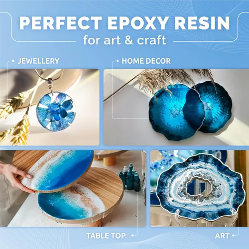 Vista 3 de Kit de Resina para Manualidades 2 Galones de Resina Epoxy Transparente con Bombas - Apto para Alimentos y Resistente a los Rayos UV para Arte DIY