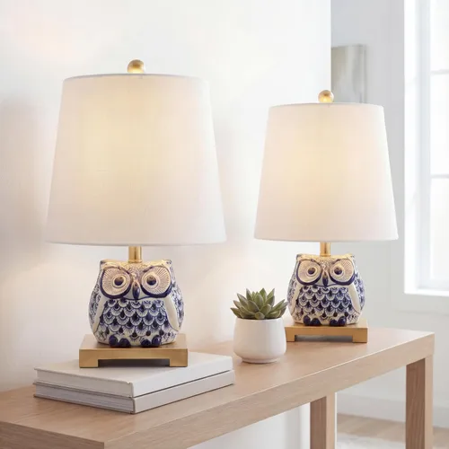 Vista 2 de JONATHAN Y JYL3014A-SET2 Justina - Mini lámpara de mesa de cerámica de 16 pulgadas (juego de 2) casa de campo, transicional para dormitorio, sala