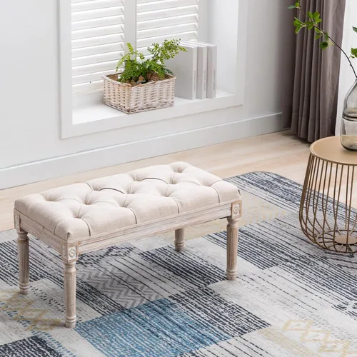 Vista 4 de chairus Banco otomano tapizado con tela