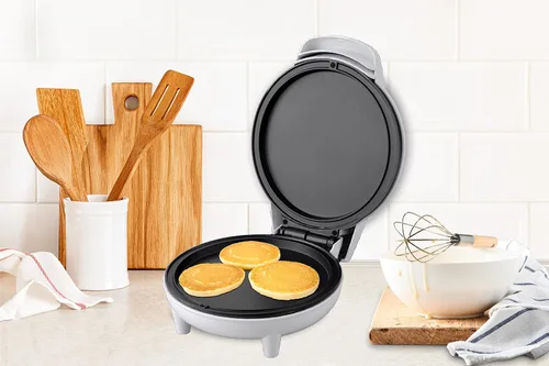 Vista 3 de Courant Plancha/Mini Horno Plancha Compacta de 7 Pulgadas Plancha Personal/Horno para Pizza Negro