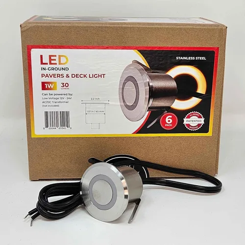 Vista 5 de LUMENGY Luz LED para pavimentadora y cubierta con efecto de luz de anillo patentado, 1 W, 12 V de bajo voltaje, IP67 impermeable, para cubiertas