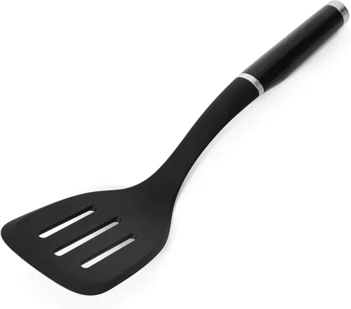 Vista 2 de KitchenAid Espátula ranurada clásica, tamaño único, negro 2, 13.66 pulgadas y abrelatas multifunción clásico, 8.34 pulgadas, negro