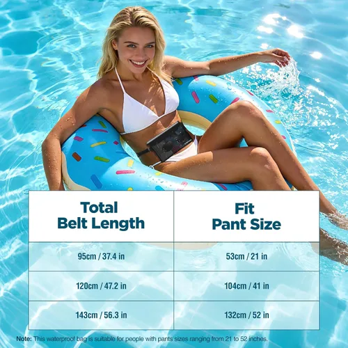 Vista 6 de Bolsa impermeable para playa, bolsa impermeable para teléfono y pasaporte, riñoneras para mujeres, bolsas secas flotantes para cruceros, viajes