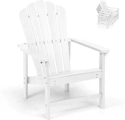Vista 16 de Silla apilable Adirondack, sillas para hoguera de HDPE resistentes a la intemperie que ahorran espacio para porche de césped al aire libre