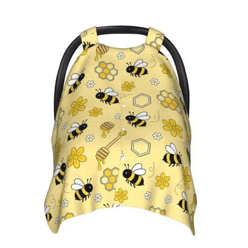 Vista 2 de Bee Baby - Cubierta de Toldo para Asiento de Coche, Cubierta de Lactancia Multiusos para Mamá, Fundas de Lactancia para Recién Nacidos, Regalo