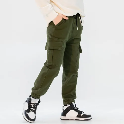 Vista 9 de MINI PANDA Pantalones cargo para niños, pantalones chinos para niños, talla 8-18