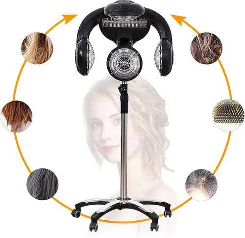 Vista 5 de Procesador de color de cabello de salón, control independiente de 5 bombillas, secador de pelo de salón 0-176°F ajuste de temperatura, ajuste