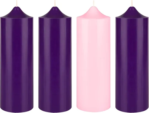 Vista 16 de Mega Candles Juego de 4 piezas de velas de Adviento de Navidad sin perfume, vertidas a mano de cera premium con parte superior en forma de campana