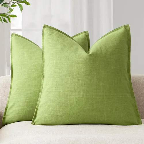 Vista 75 de Foindtower - Juego de 2 fundas de almohada decorativas de lino sólido, suave y con acento, fundas de cojín estilo bohemio y campestre, neutrales