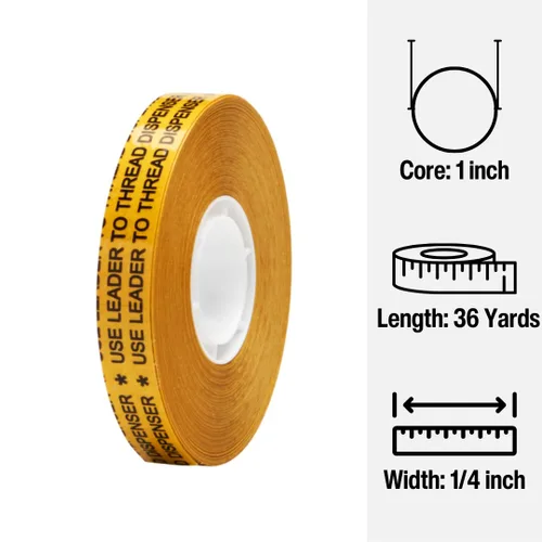 Vista 3 de ATG-7502 ATG Cinta (cinta adhesiva de transferencia sin ácidos): 2 mils 1/4" x 36yds (paquete de 12)