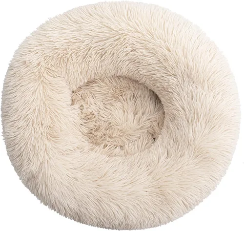 Warm pet kennel, cat bed, donuts, dog house mat, pet bed, suitable for small and medium- sized cats and dogs with fluffy, soft and warm bed sleeping