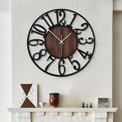 Vista 26 de LEIKE Relojes de Pared LED Grandes, Silenciosos, Sin Tictac, Funcionan con Pilas, Rústico Redondo Moderno Gran Reloj de Pared de Madera para Sala