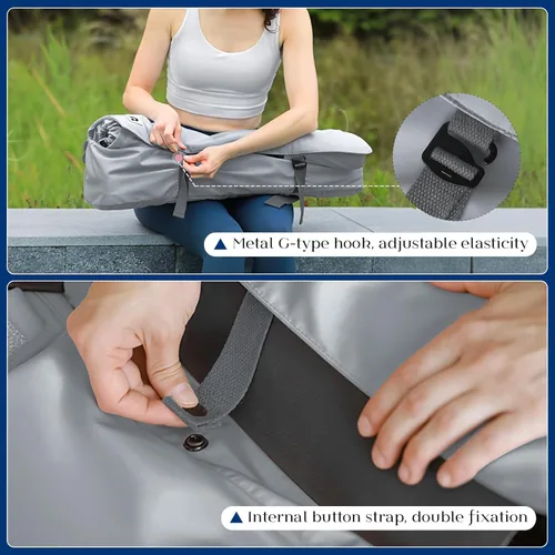 Vista 4 de Bolsa para esterilla de yoga Tumaz Correa de hombro ajustable y acolchada Se adapta a esterillas de hasta 26" Almacenamiento multibolsillo