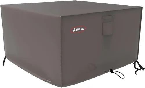 Vista 9 de Atyard Cubierta cuadrada para hoguera de gas, 32 pulgadas de largo x 32 pulgadas de ancho x 24 pulgadas de alto, impermeable, resistente al viento