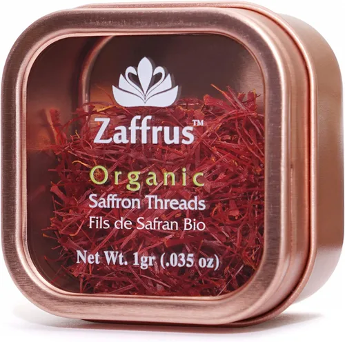 Zaffrus - Hilos de azafrán orgánico certificados para cocinar arroz de azafrán, paella, risotto, sopa, postres y té. (1 gramo / 0.035 oz)