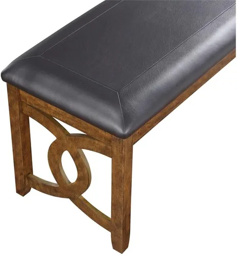 Vista 4 de New Classic Furniture Gia - Banco de comedor tapizado, acabado marrón cálido