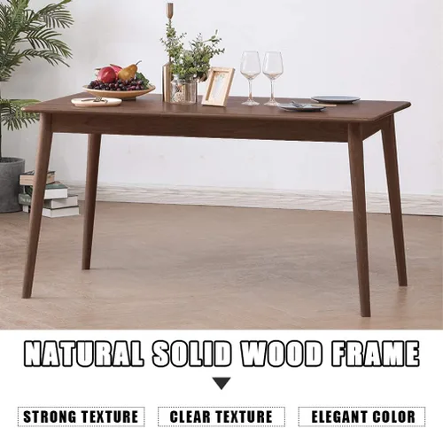 Vista 4 de Mesa de comedor, mesa de cocina, mesa de comedor, mesa de cocina pequeña para espacios pequeños, mesa moderna para el hogar, mesa rectangular Marrón