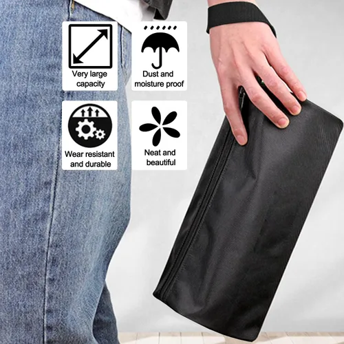 Vista 4 de 5 Pack Canvas Tool Pouch of Two Sizes, Tool Pouches with Zipper, Multipurpose Zipper Bags Tools is Suitable for Storing Scattered Tools, Cosmetics