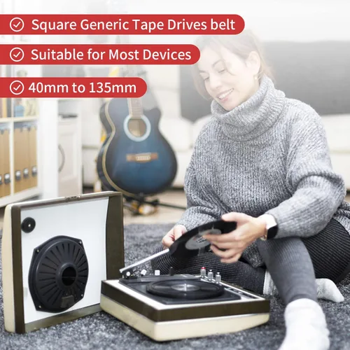 Vista 5 de Recorder Rubber Belts, Cassette Recorder Repair Maintenance Mix Cassette Rubber Square Belt 40-135MM (50PCS)