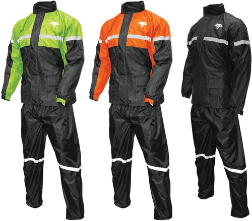 Vista 18 de Nelson Rigg Stormrider Rain Suit; 100% Waterproof, Pants and Jacket Included with Reflective Striping