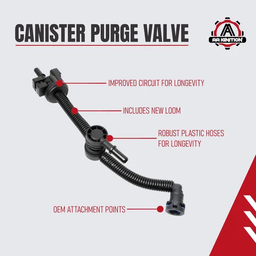 Vista 3 de AA Ignition - Soporte de tubo de combustible con válvula solenoide de depósito de purga - Compatible con Ford y Lincoln 2.7L, 3.0L - Edge, Explorer