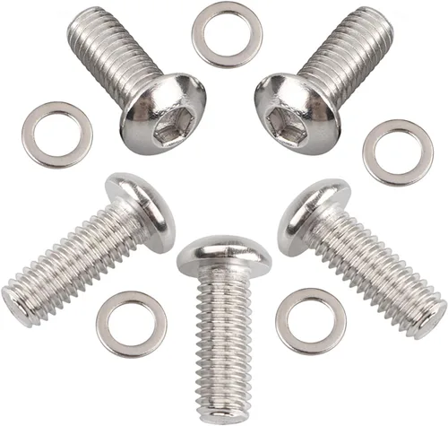 Vista 4 de 5 piezas de acero inoxidable Derby cubierta botón cabeza tornillo kit para Harley Touring Street Electra Glide Road King