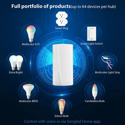 Vista 7 de Sengled Zigbee - Kit de iniciación de tiras de luces LED RGBW de 16.4 pies, tira de luz inteligente, concentrador e interruptor, compatible