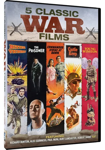Classic War Movies 5 Films - Young Winston Prisoner Commandos Sty