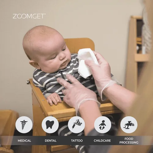 Vista 4 de AMMEX - Guantes de nitrilo, desechables, sin polvo, S